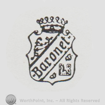 a crown above a shield with "baronet"