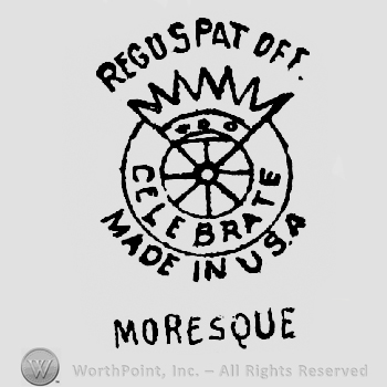 Reg. U.S. Pat. Off. Written above a circle with a crown, Celebrate written arched in bottom side of the circle, Made in U.S.A. written under, above  Moresque