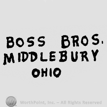 Boss Bros. bold written above Midlebury bold written above Ohio