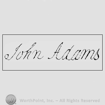 Autograph/signature : John Adams.