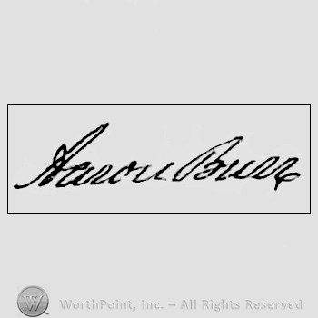 Autograph/signature : Burr Aaron.