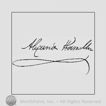 Autograph/signature : Alexander Hamilton.
