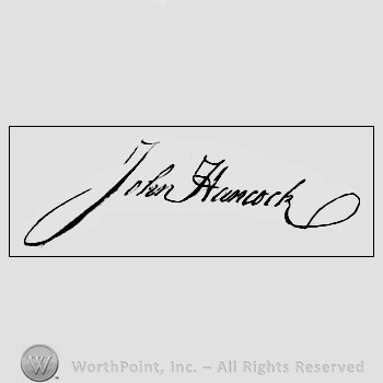 Autograph/signature : John Hancock.
