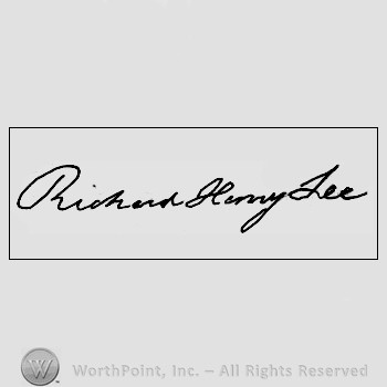 Autograph/signature : Richard Henry Lee.