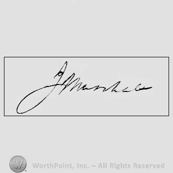 Autograph/signature : Marshall John.