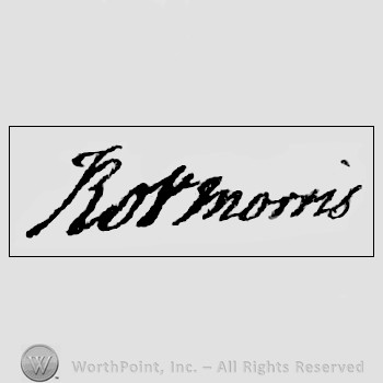 Autograph/signature : Robert Morris.