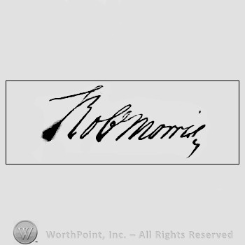 Autograph/signature : Robert Morris.