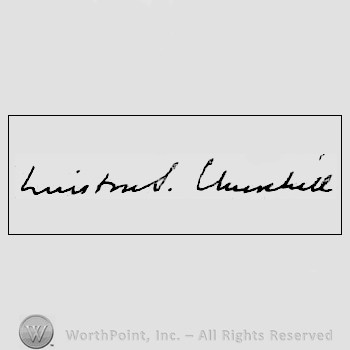 Autograph/signature : Winston Churchill.