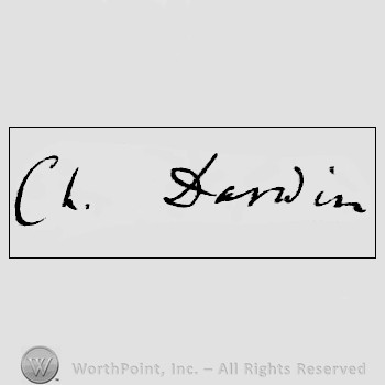Autograph/signature : Charles Darwin.