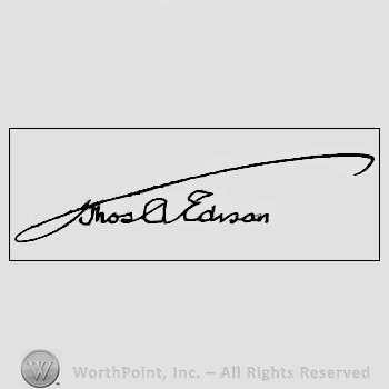 Autograph/signature : Thomas A. Edison.