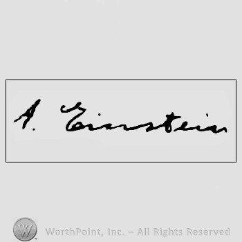 Autograph/signature : Albert Einstein.