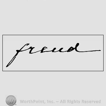 Autograph/signature : Sigmund Freud.