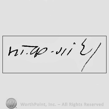 Autograph/signature : Mohandas K Ghandi.