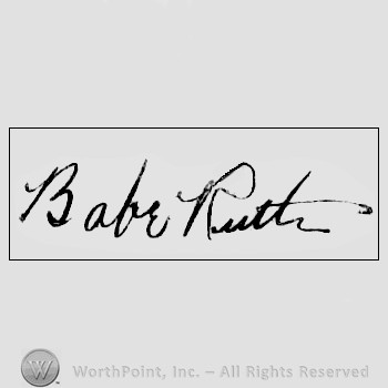 Autograph/signature : Babe Ruth.