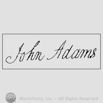 Autograph/signature : John Adams.