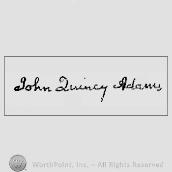 Autograph/signature : John Adams Quincy.
