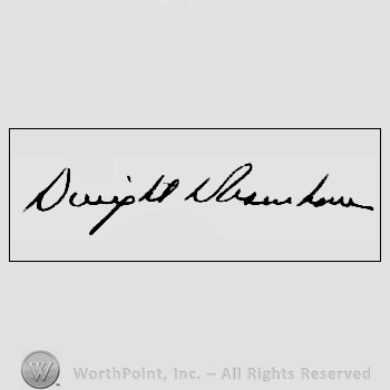 Autograph/signature : Dwight Eisenhower.
