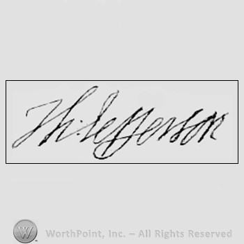 Autograph/signature : Thomas Jefferson.