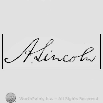 Autograph/signature : Abraham Lincoln.