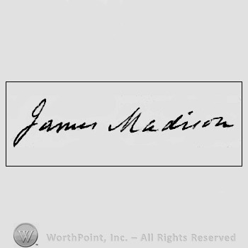 Autograph/signature : James Madison.