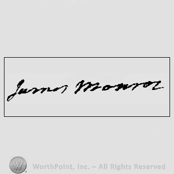 Autograph/signature : James Monroe.