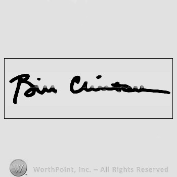 Autograph/signature : Bill Clinton.
