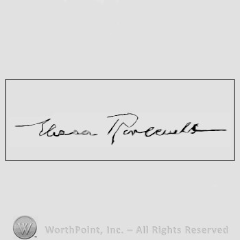 Autograph/signature : Eleanor Roosevelt.