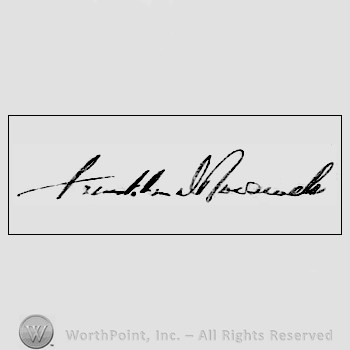 Autograph/signature : Franklin D Roosevelt.