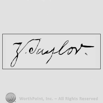 Autograph/signature : Zachary Taylor.