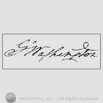 Autograph/signature : George Washington.