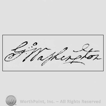 Autograph/signature : George Washington.