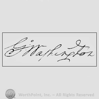 Autograph/signature : George Washington.
