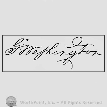 Autograph/signature : George Washington.