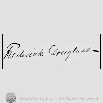 Autograph/signature: Frederick Douglas.