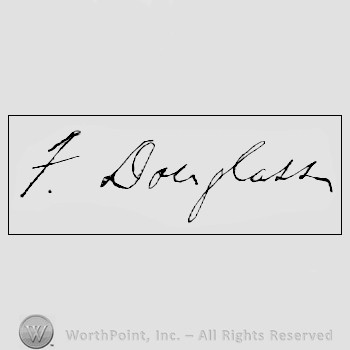 Autograph/signature: Frederick Douglas.
