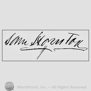 Autograph/signature: Samuel Houston.
