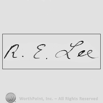 Autograph/signature: Robert E. Lee.