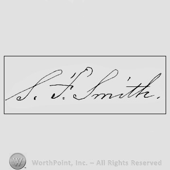 Autograph/signature: Samuel Francis Smith.