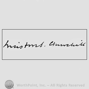 Autograph/signature: Winston Churchill.