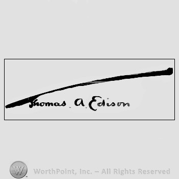 Autograph/signature: Thomas A. Edison.