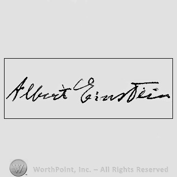 Autograph/signature: Albert Einstein.