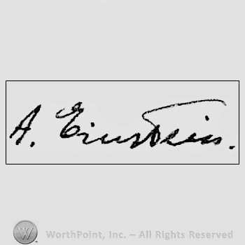 Autograph/signature: Albert Einstein.