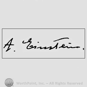 Autograph/signature: Albert Einstein.