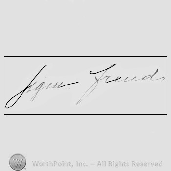 Autograph/signature: Sigmund Freud.