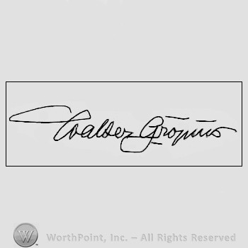 Autograph/signature: Walter Gropius.