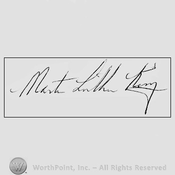 Autograph/signature: Martin Luther King Jr.