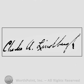 Autograph/signature: Charles A. Lindbergh.