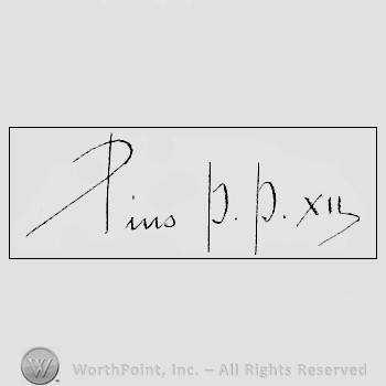 Autograph/signature: Pope Pius XII.