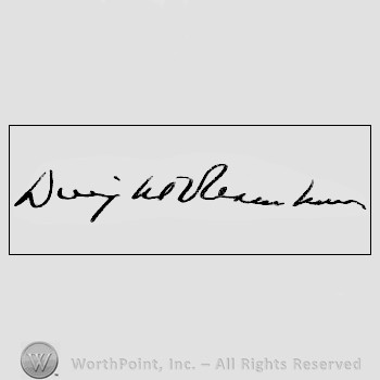 Autograph/signature: Dwight D. Eisenhower.