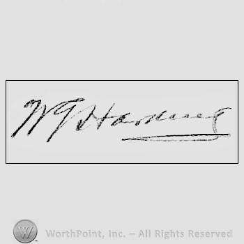 Autograph/signature: Warren G. Harding.
